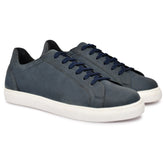 Country Maddox Blue Nu-buck Leather Sneakers with stylish design.